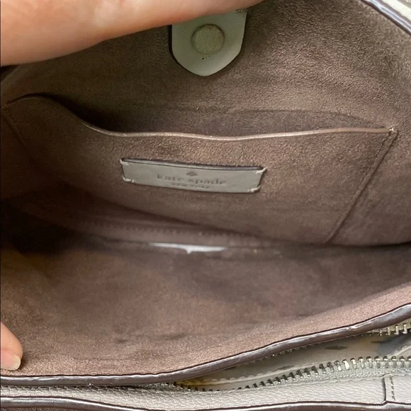 Kate Spade Talia Small‎ Triple Compartment Satchel Shoulder Bag Soft Taupe - Picture 8 of 13